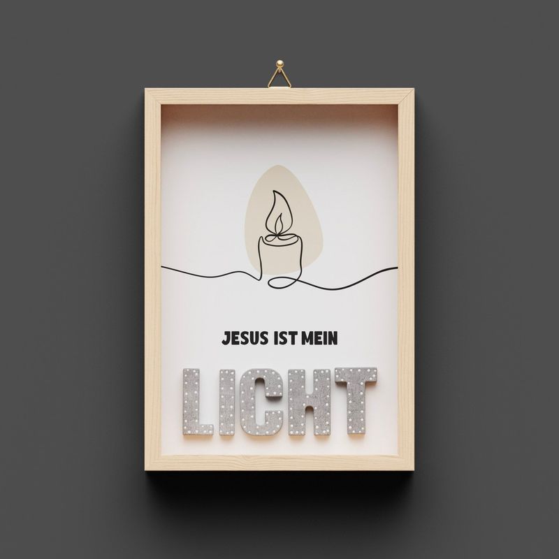 Wandbild aus Holz, "LICHT"