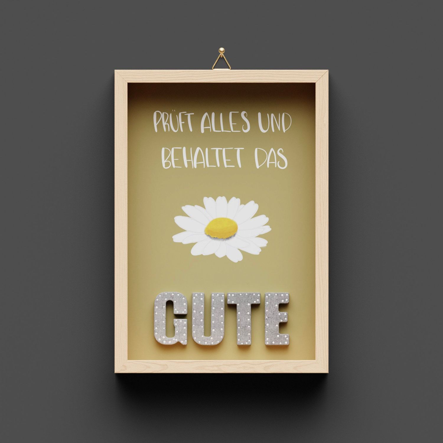Wandbild aus Holz, "GUTE"