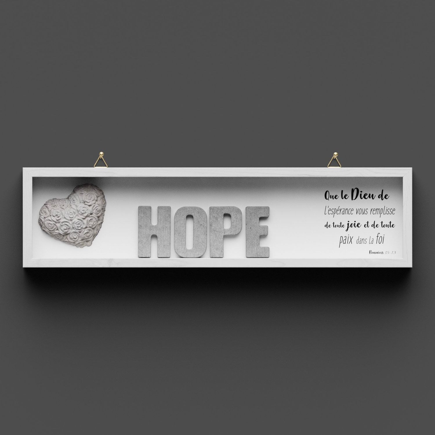 Cadre en bois "HOPE" Romains 15.13