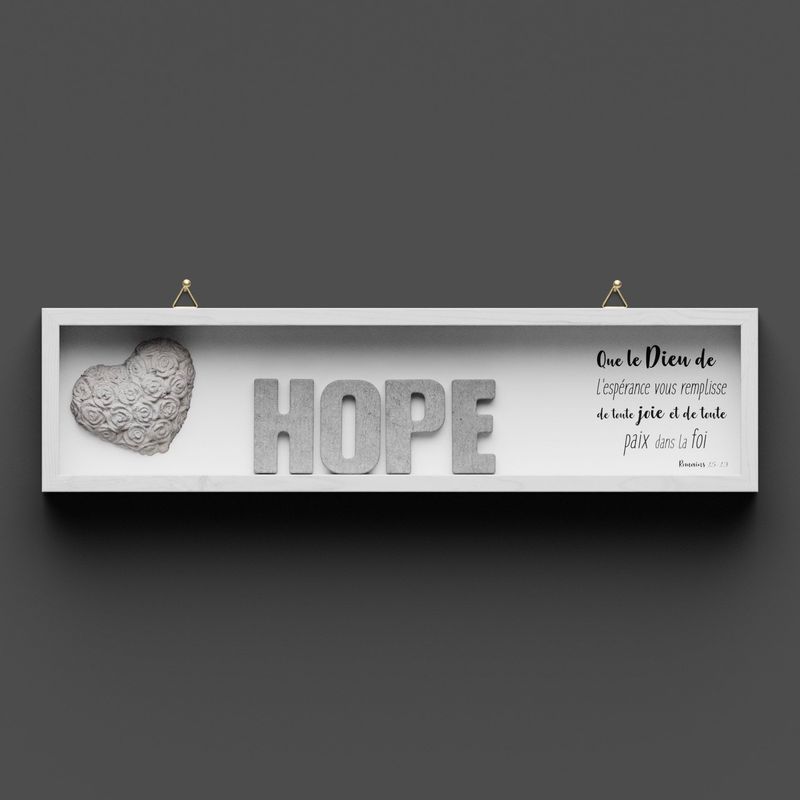 Cadre en bois "HOPE" Romains 15.13