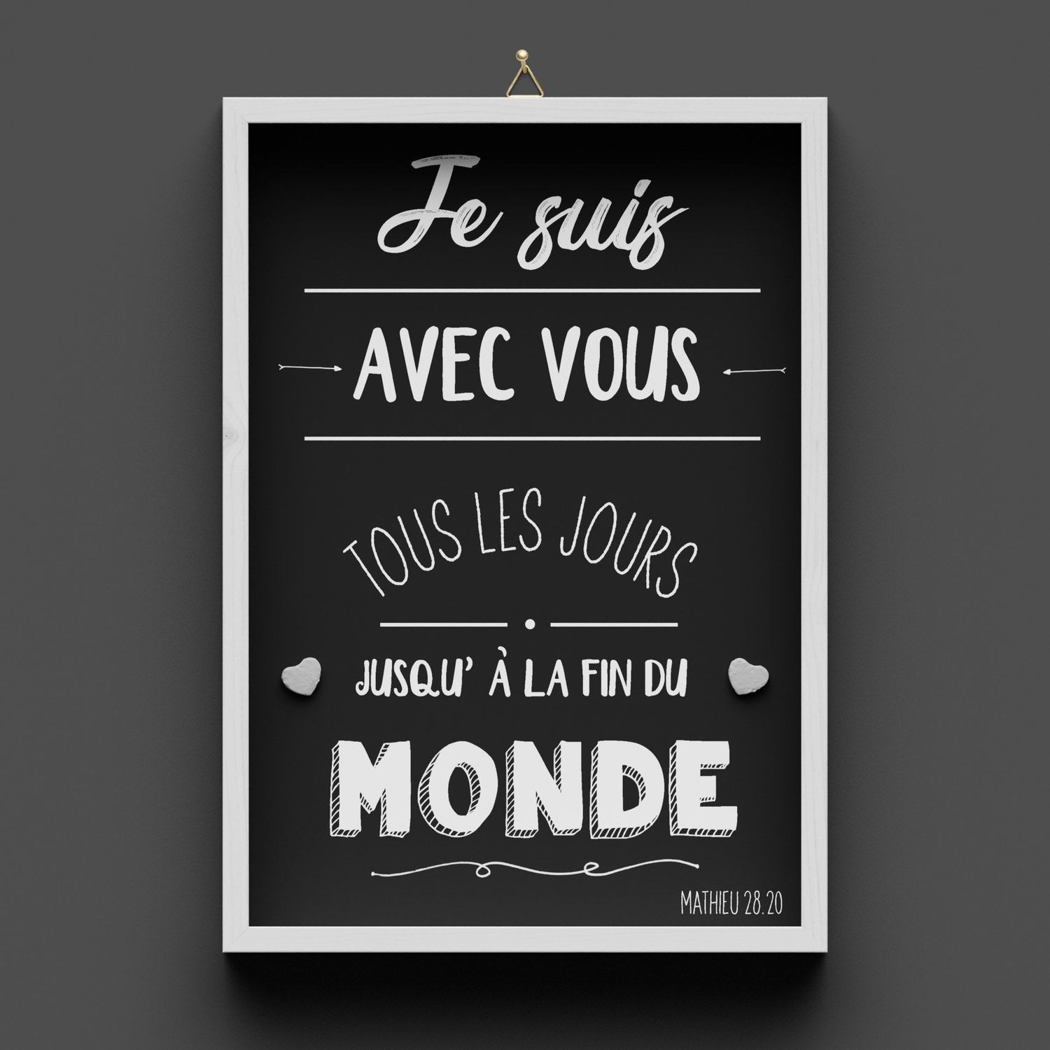 Cadre en bois blanc/noir, Mathieu 28.20