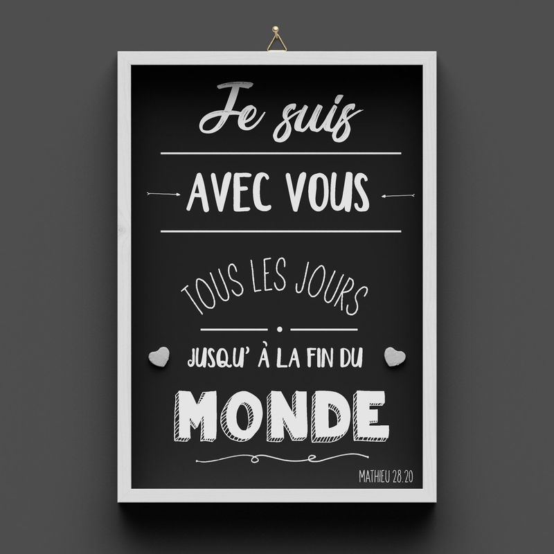 Cadre en bois blanc/noir, Mathieu 28.20