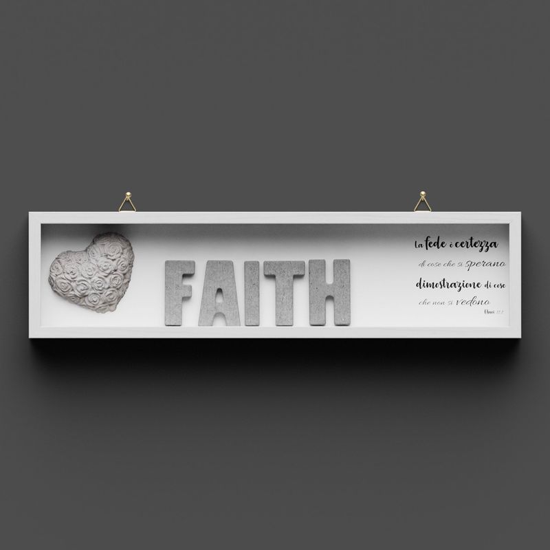 Quadro in legno "FAITH" Ebrei 11:1