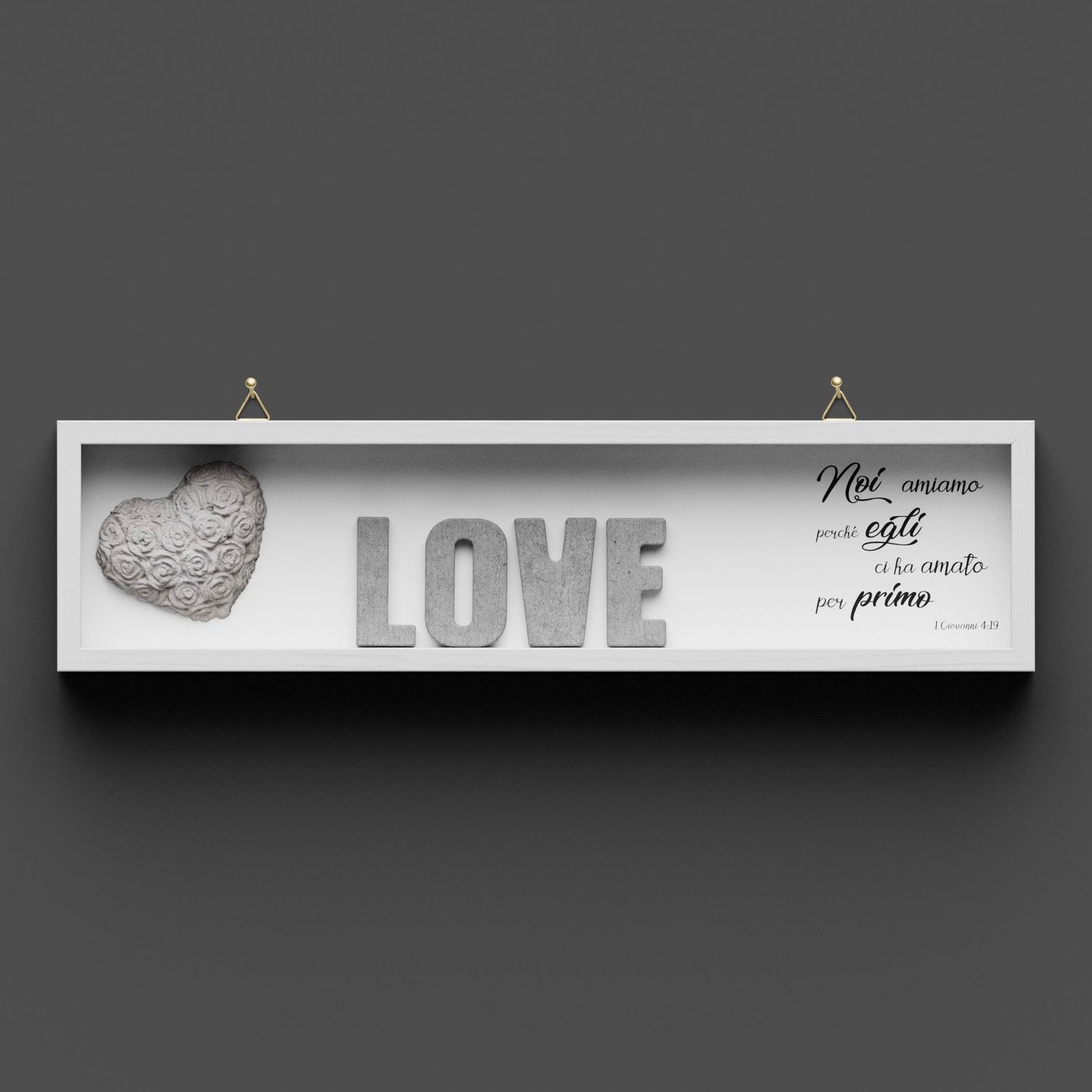 Quadro in legno "LOVE" 1.Giovanni 4:19
