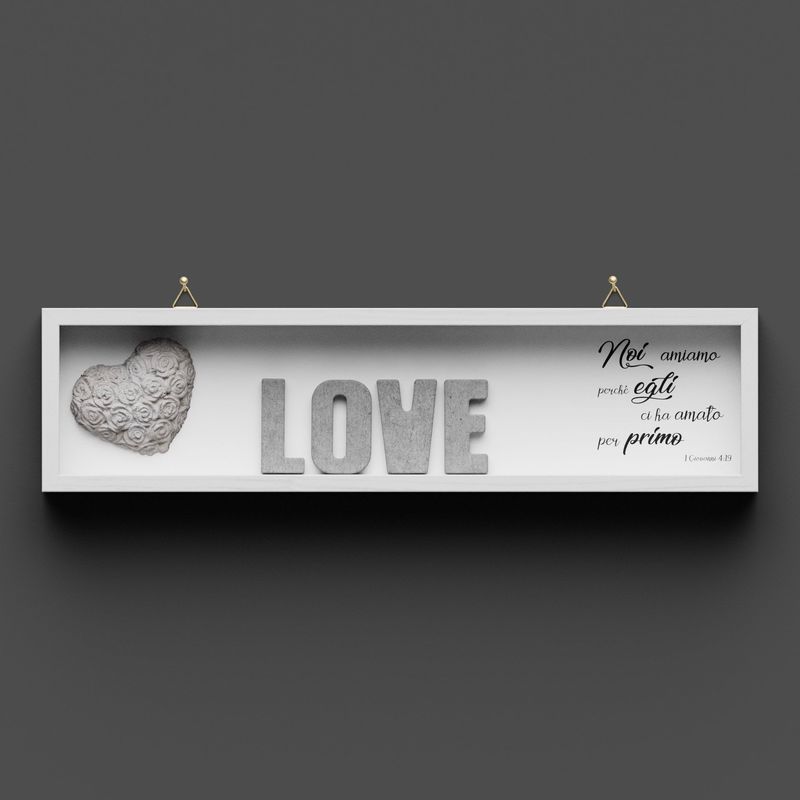 Quadro in legno "LOVE" 1.Giovanni 4:19