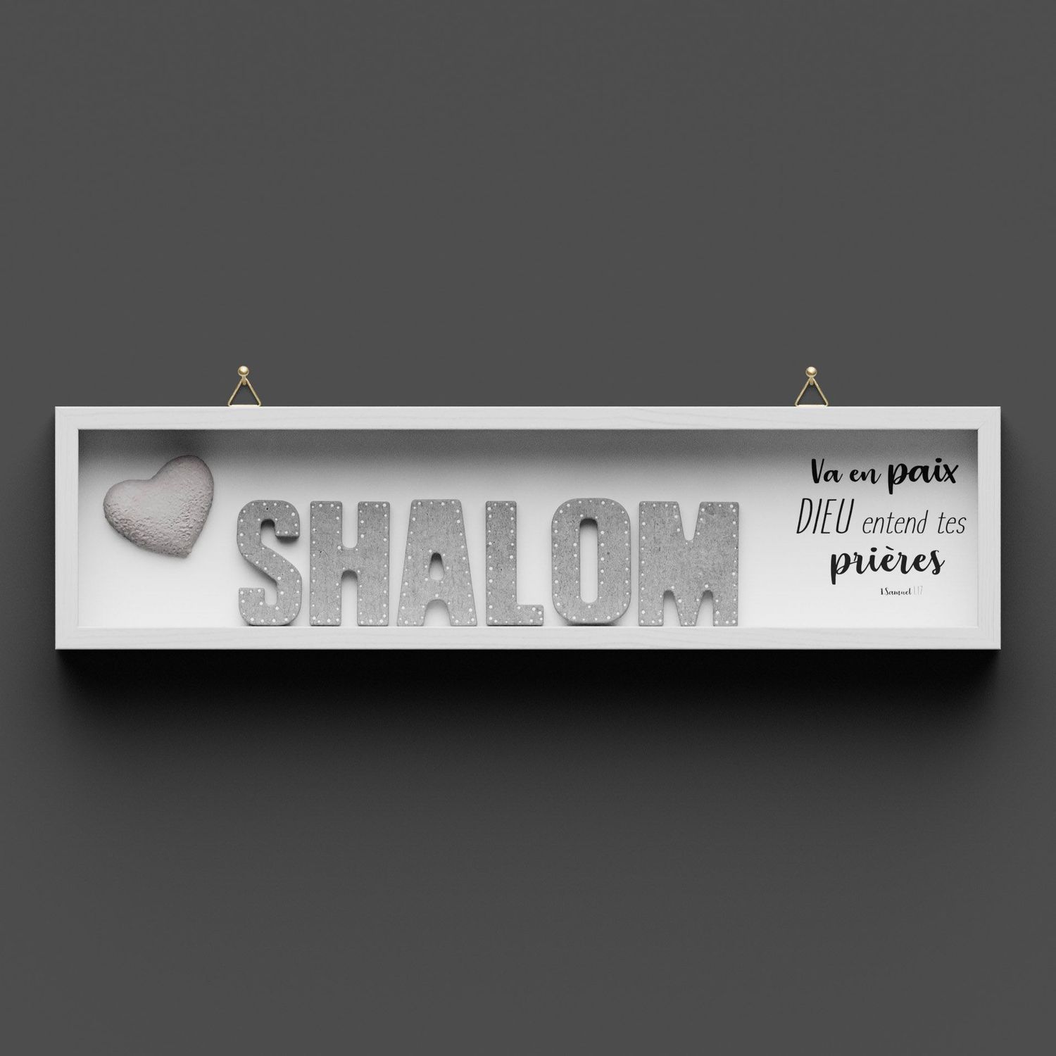 Cadre in bois, "SHALOM" 1. Samuel 1.17