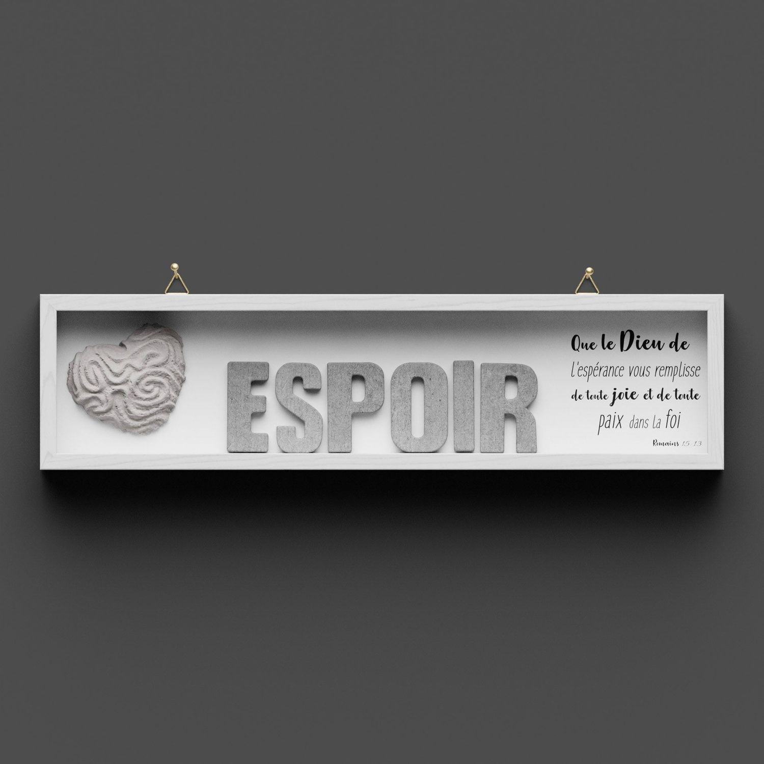 Cadre en bois "ESPOIR" Romains 15.13