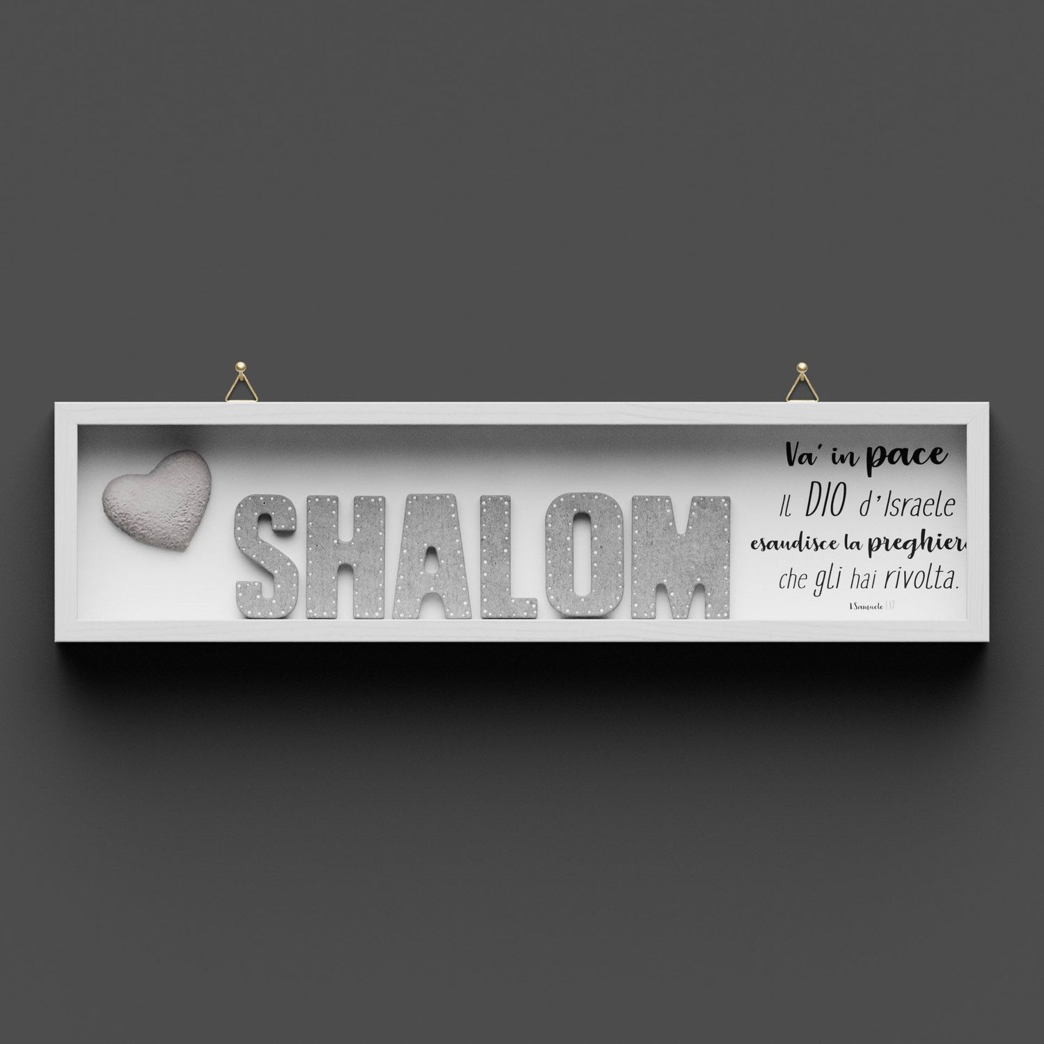 Quadro in legno, Va in pace "SHALOM"