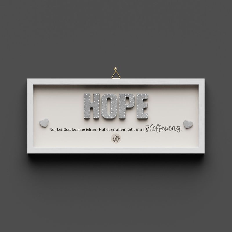 Wandbild aus Holz kurz "HOPE"