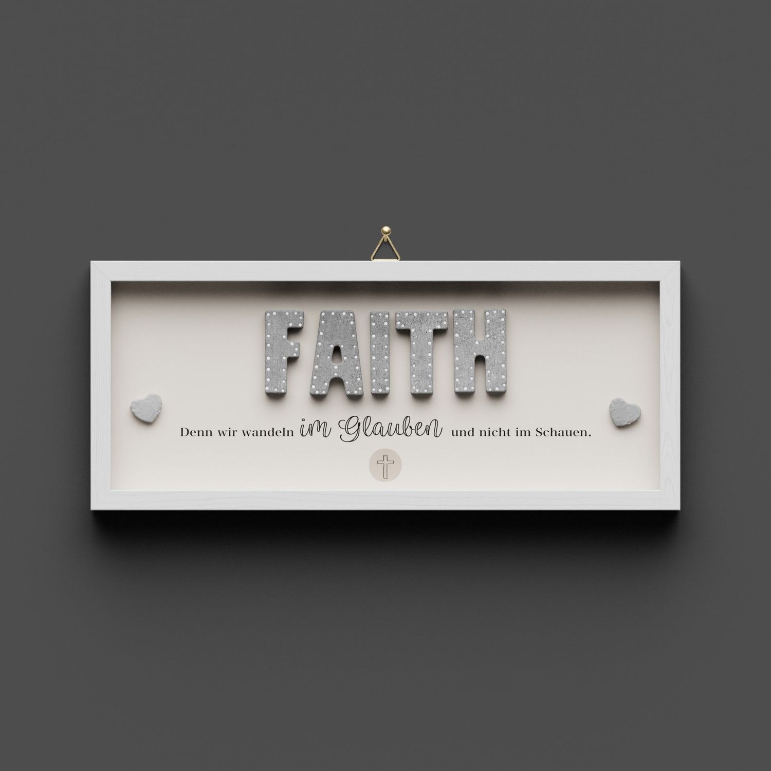 Wandbild aus Holz kurz "FAITH"