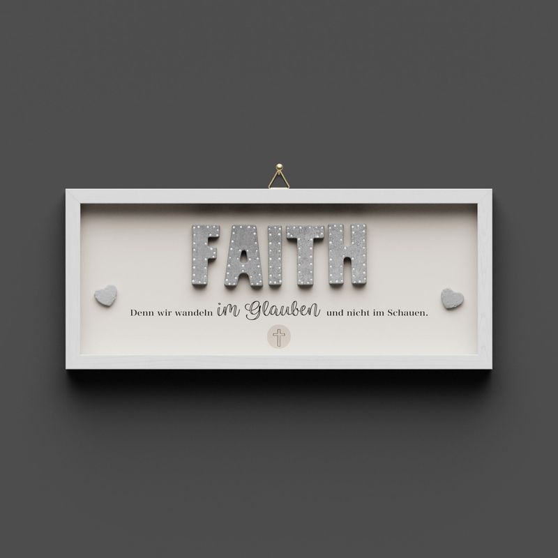 Wandbild aus Holz kurz "FAITH"
