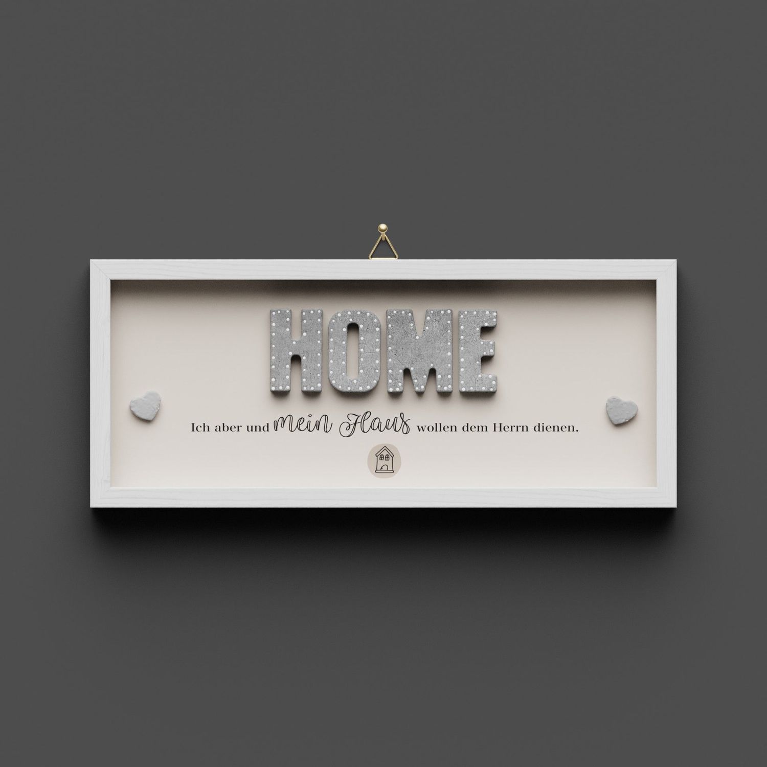 Wandbild aus Holz kurz "HOME"