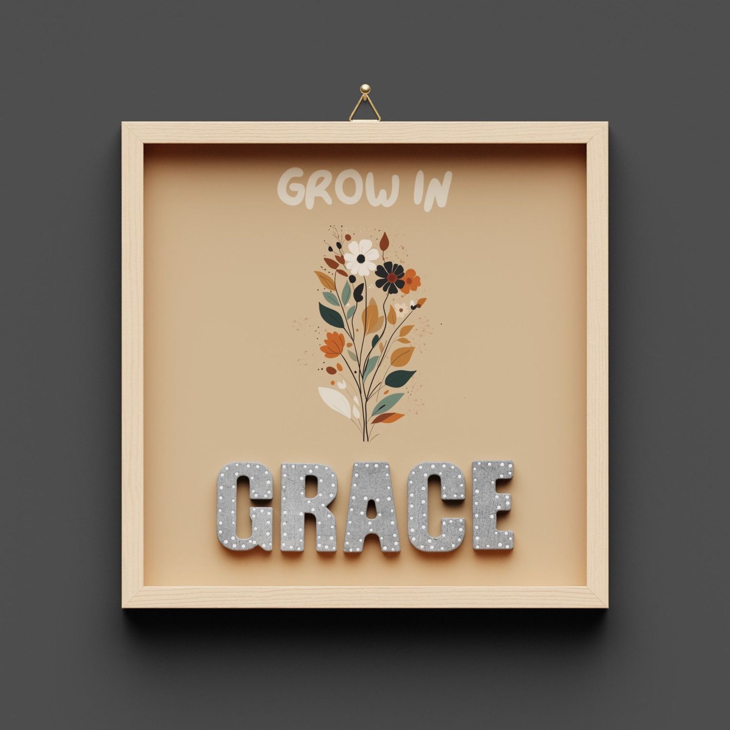 Wandbild aus Holz "GRACE" Blumen
