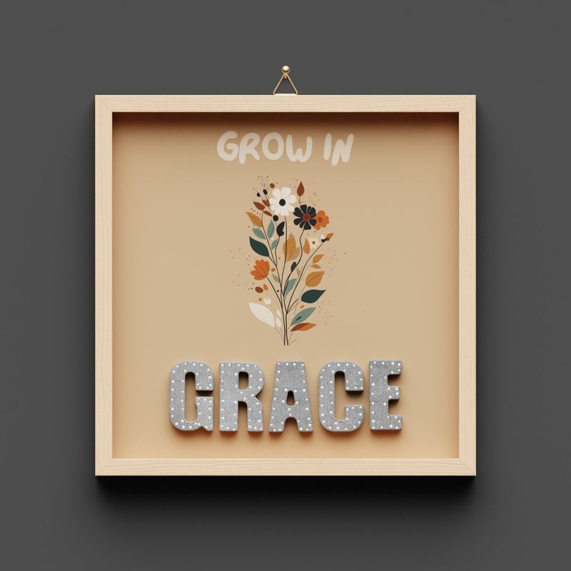 Wandbild aus Holz "GRACE" Blumen