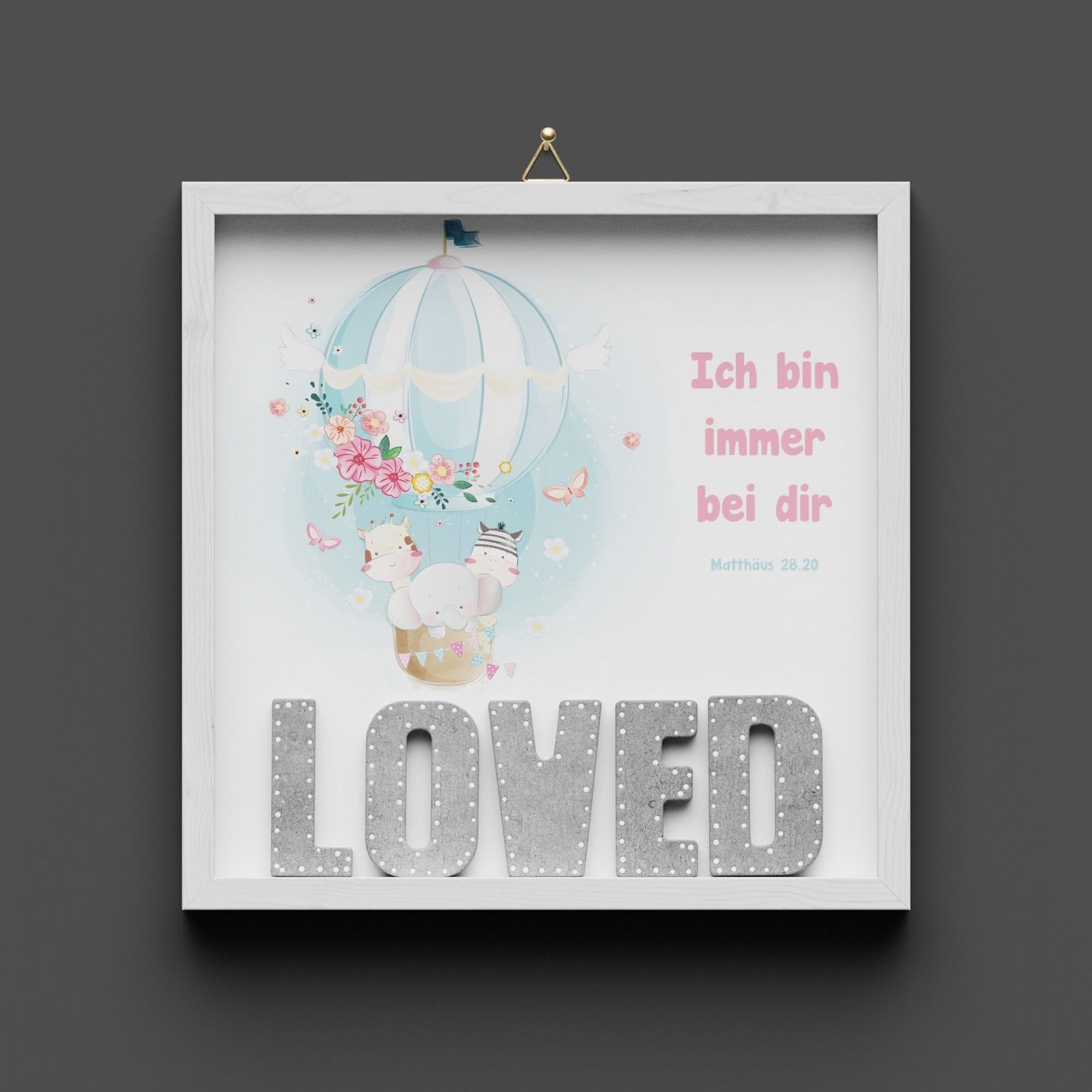 Wandbild aus Holz "LOVED"
