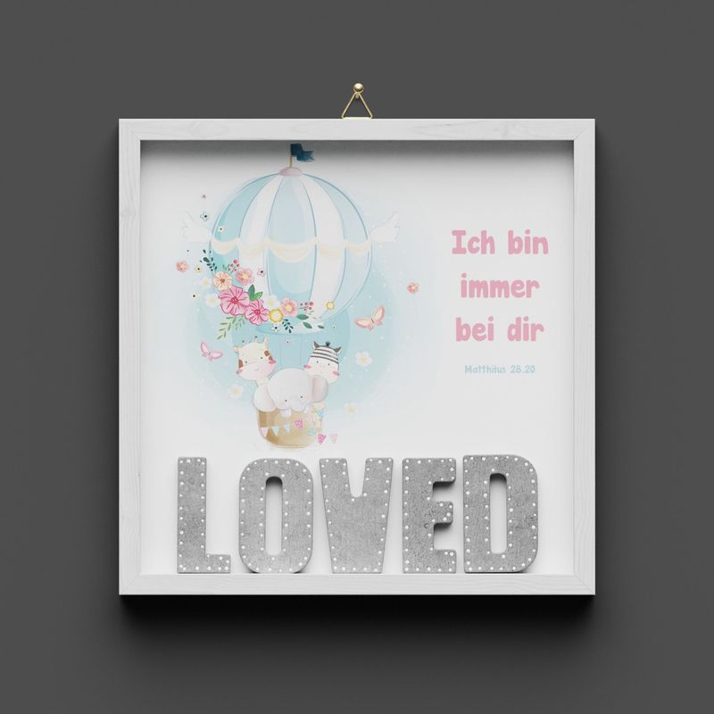 Wandbild aus Holz "LOVED"