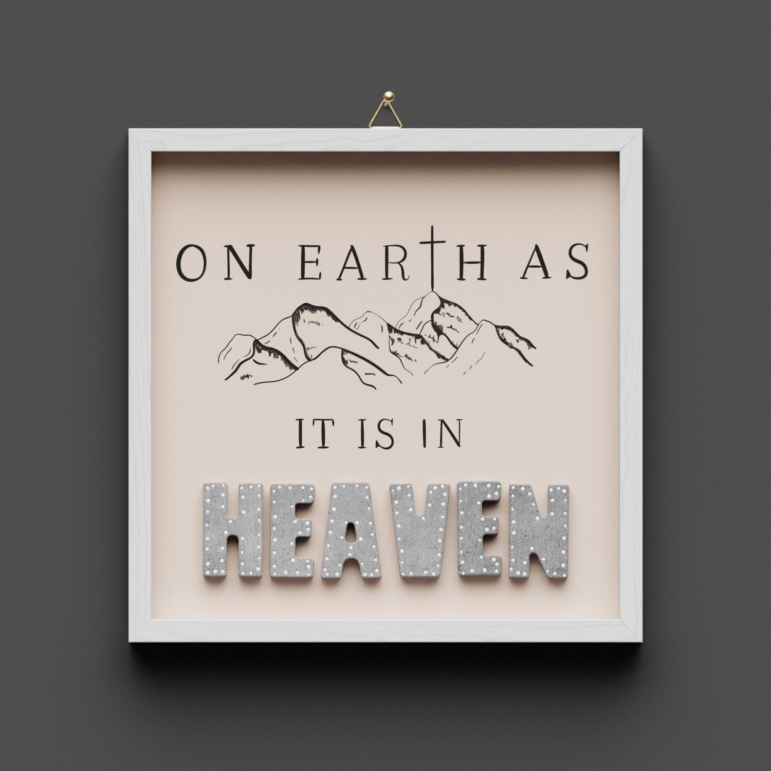 Wandbild aus Holz "Heaven" , On earth as it is in heaven
