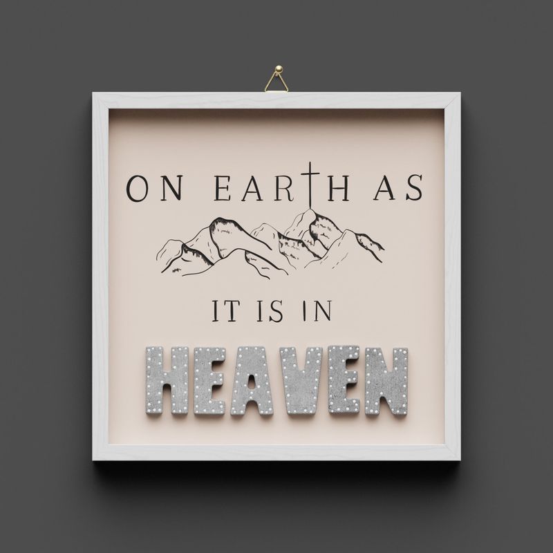 Wandbild aus Holz "Heaven" , On earth as it is in heaven