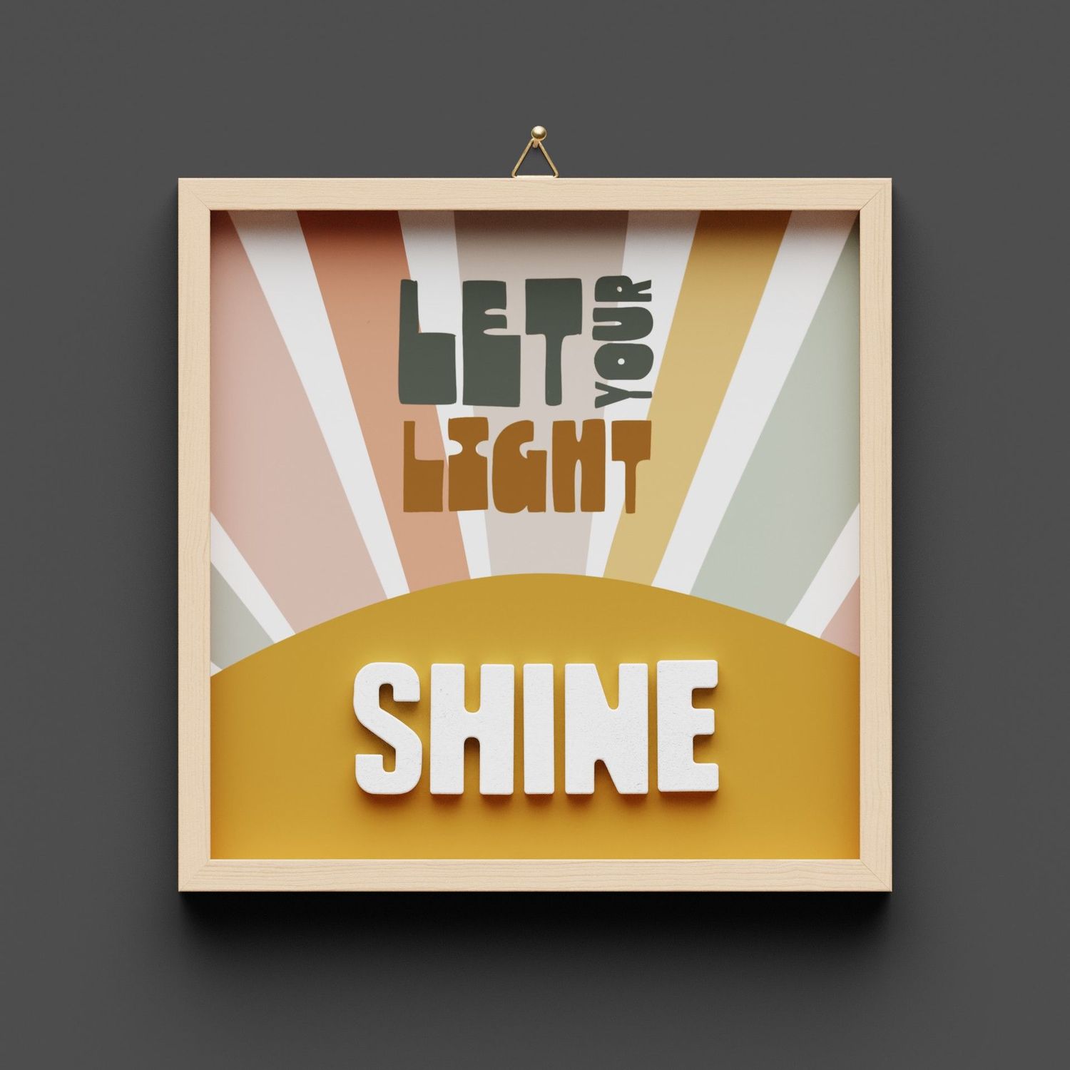 Wandbild aus Holz "SHINE" , Let your light shine