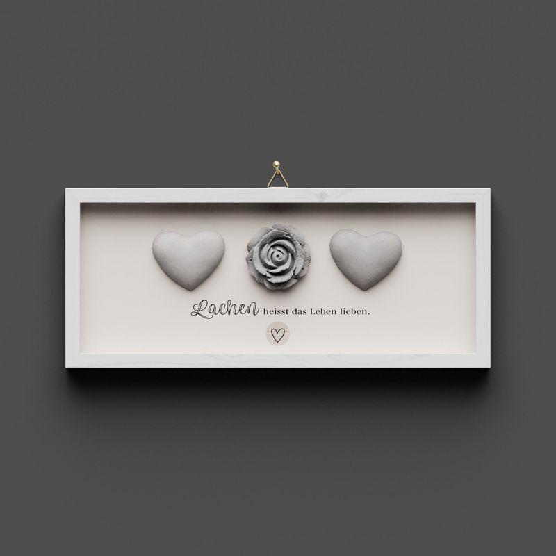 Wandbild aus Holz kurz zwei Herzen und Rose Wandbild aus Holz kurz zwei Herzen und Rose