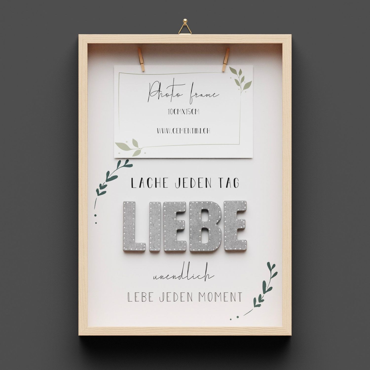 Wandbild aus Holz Wandbild aus Holz "LIEBE" mit Holzklammern für Foto