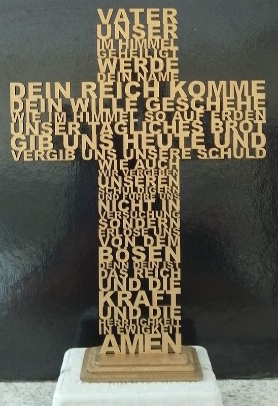 Holzkreuz Vater unser, gold