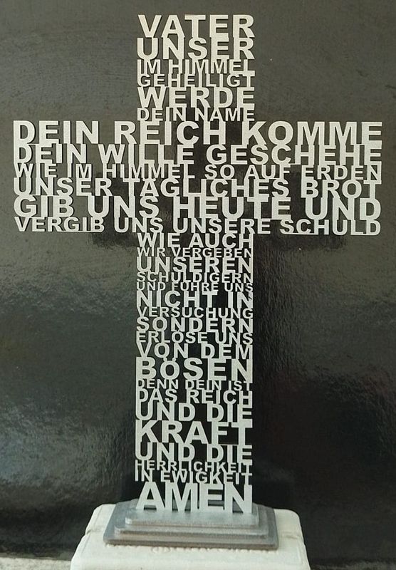Holzkreuz Vater unser, silber