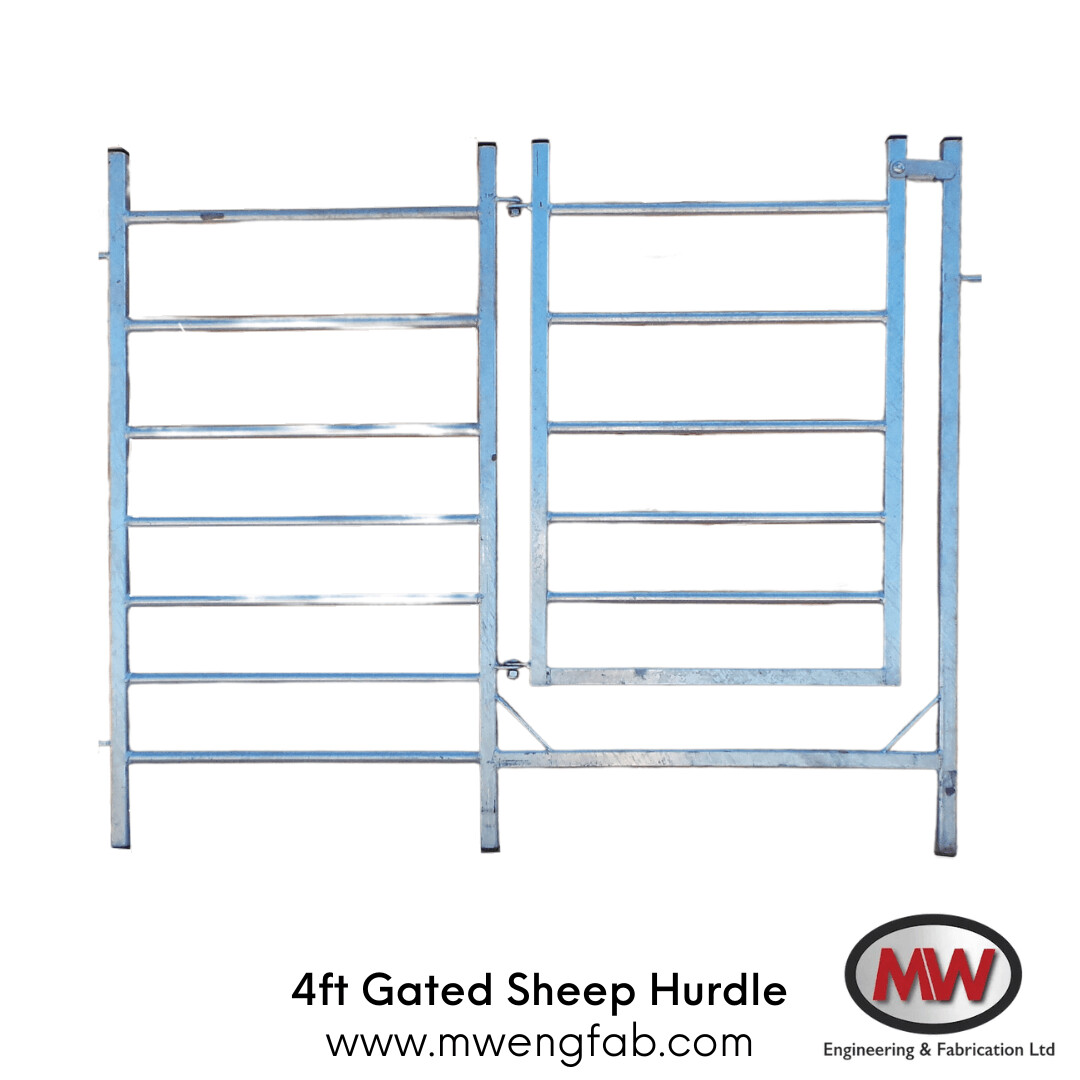 Premium Gated Sheep Hurdle, Premium gated sheep hurdle eyed: 4ft Premium gated sheep hurdle, Looped or eyed: Eyed