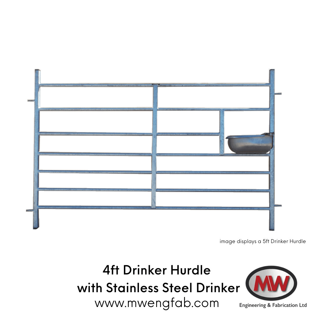 Premium Drinker Hurdle with Stainless Steel Drinker, Premium drinker hurdles with stainless steel drinker: 4ft Premium drinker hurdle with drinker