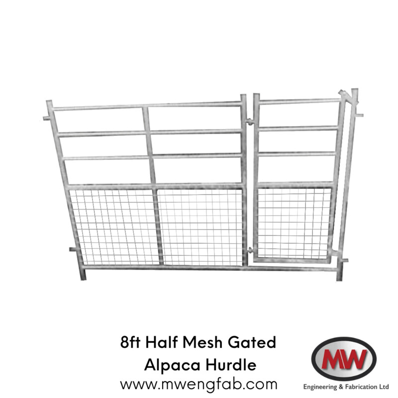 8ft Half Mesh Gated Alpaca Hurdle