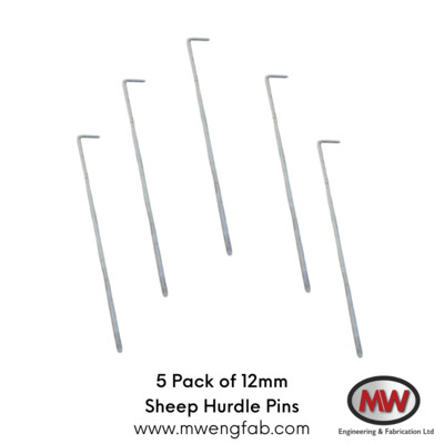 12mm Sheep Hurdle Pins, 900mm long Pack of 5 x 12mm sheep hurdle linking pins