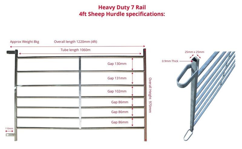 Lambing hurdles, 7-railed