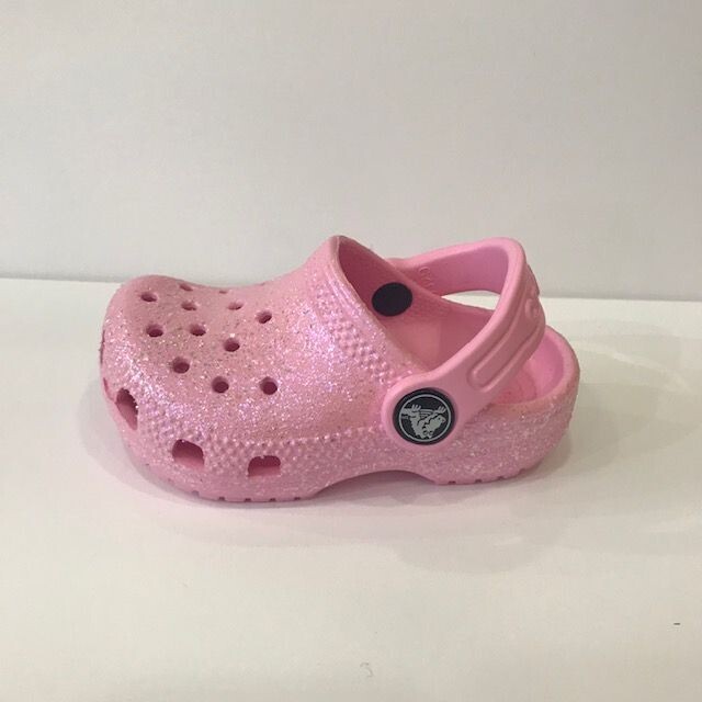 Classic rose glitter Crocs