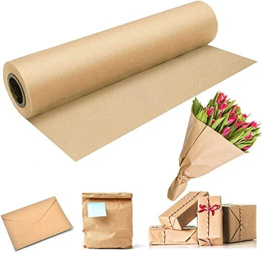 Kraft Paper Roll Biodegradable & Recyclable - Multipurpose Wrapping Paper  Roll with a Premium & Rustic Finish - Ideal for Gift Wrapping, Parcel  Packing, Arts & Craft | Jumbo Value Pack