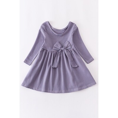 Lavender Stripe Twirl Dress