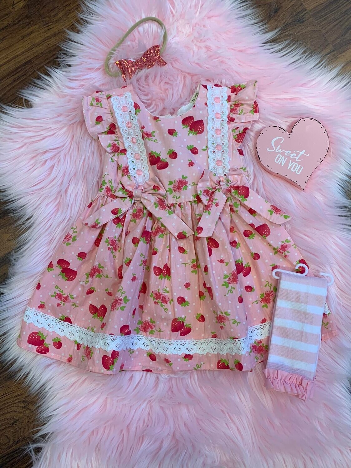 Strawberry Cotton Lace Dress