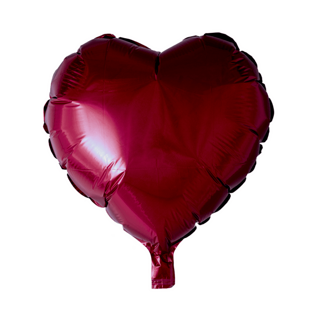 Folienballons 45 cm Herz  burgundy -Weinrot