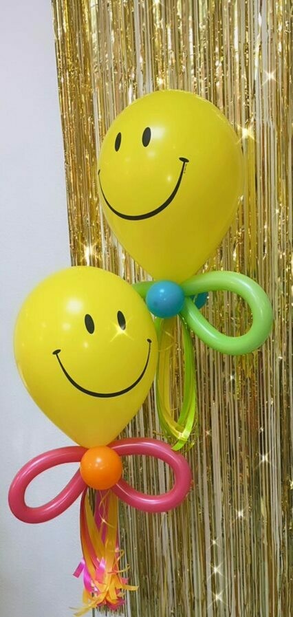 Smilie 40 cm mit Schleife und Bändern