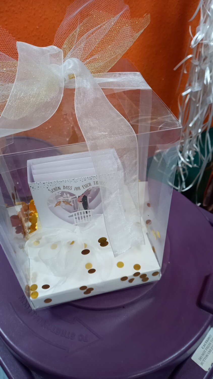 Geschenkbox mit Tunnelkarte Hochzeit