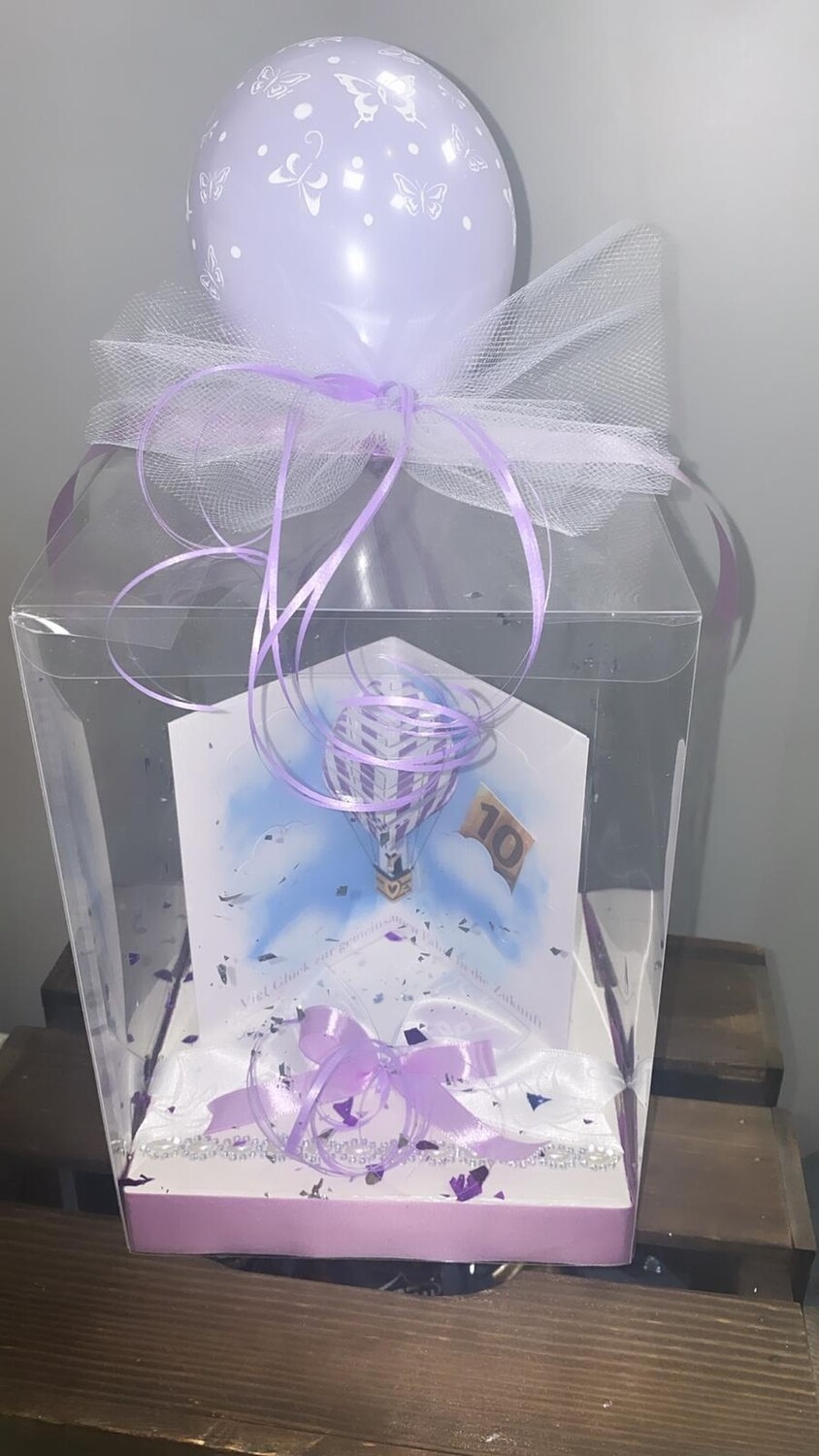 Dekobox zu Hochzeit klein Fesselballon