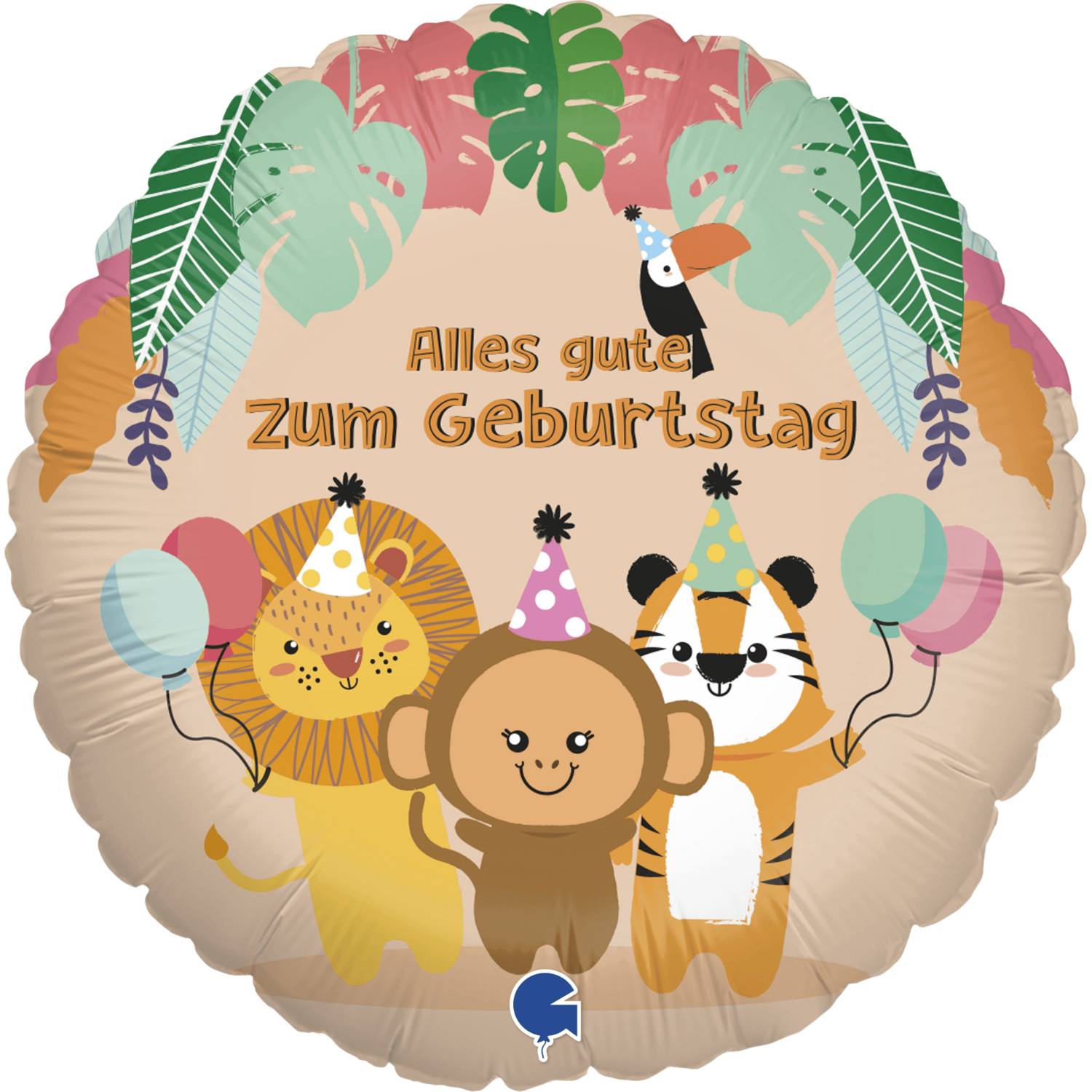 Folienballons 45 cm  Happy Birthday to you Tiere