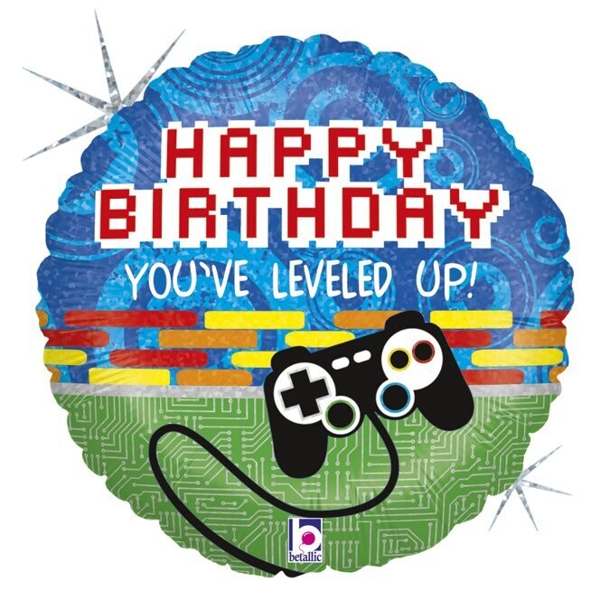 Folienballons 45 cm  Happy Birthday Gamer