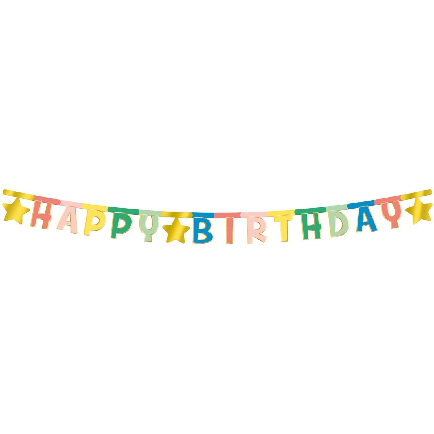 Buchstabengirlande Happy Birthday Retro - 1,6 Meter