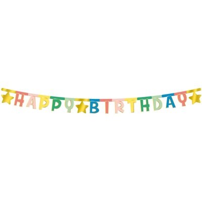 Buchstabengirlande Happy Birthday Retro - 1,6 Meter Buchstabengirlande Happy Birthday Retro - 1,6 Meter
