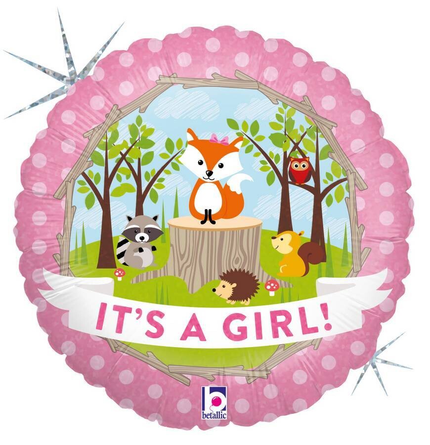 Folienballon 45 cm It´s a Girl Waldtiere