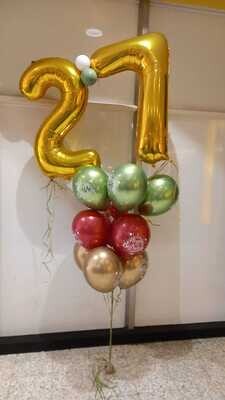 2 Zahlen 86 cm xxl Rosegold + 9 Heliumballons am Gewicht