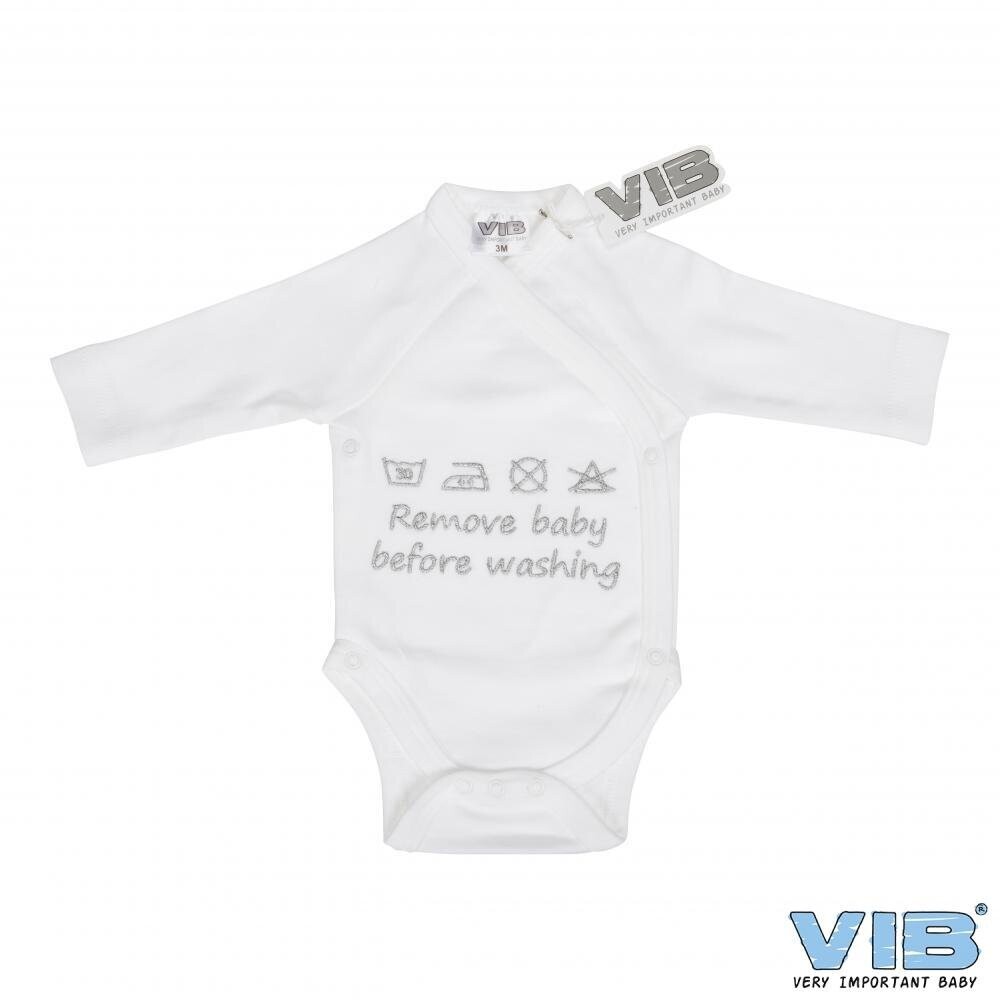 Body mit langen Armen - Remove Baby before washing- 0- 3 Monate