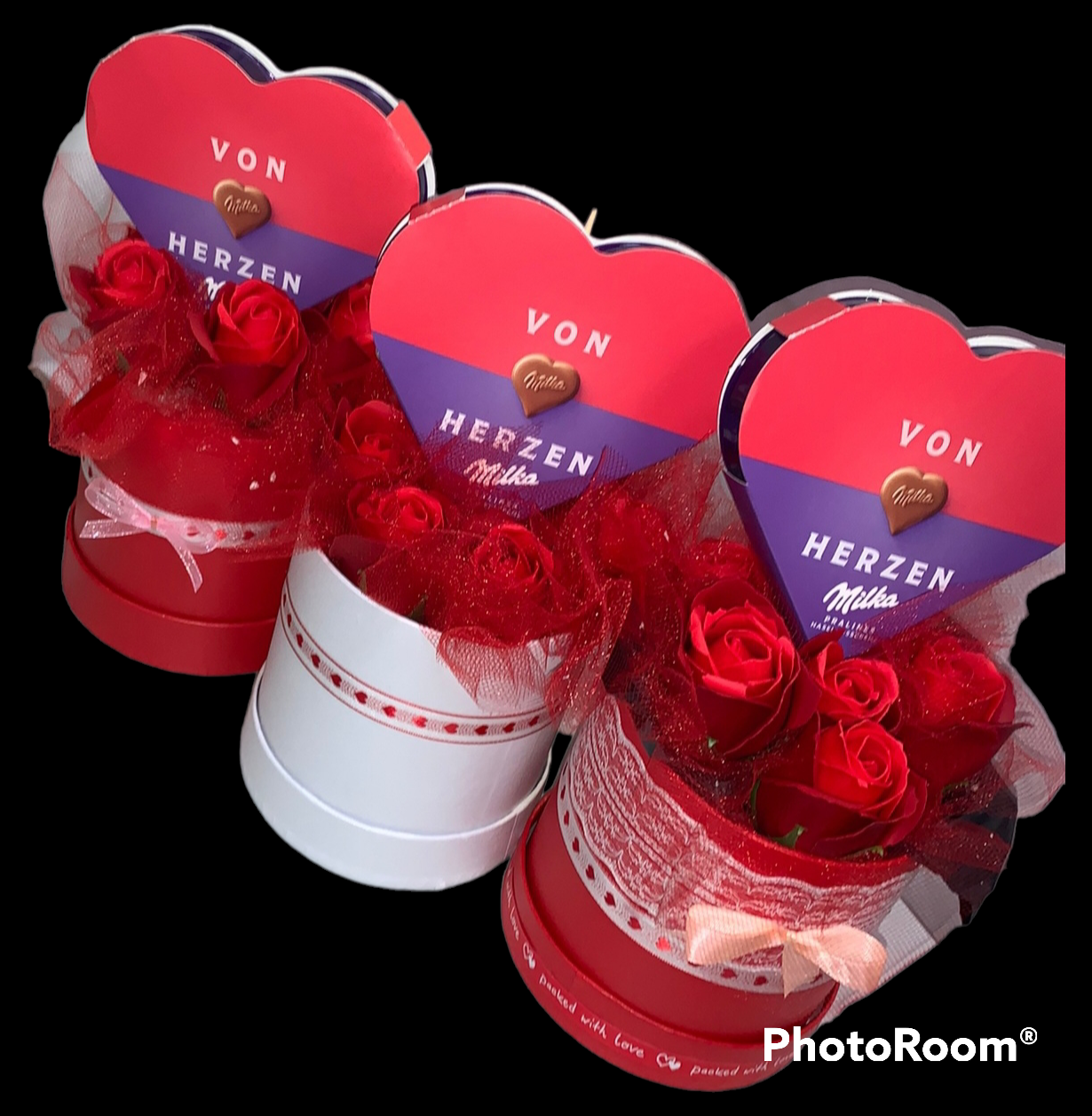 Kleine Rosenbox mit Milkaherz