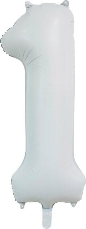 Ballon Zahl 86 cm inkl. Helium Satinweiß - - Trendfarbe Ballon Zahl 86 cm inkl. Helium Satinweiß - - Trendfarbe