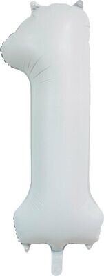 Ballon Zahl 86 cm inkl. Helium Satinweiß - - Trendfarbe Ballon Zahl 86 cm inkl. Helium Satinweiß - - Trendfarbe